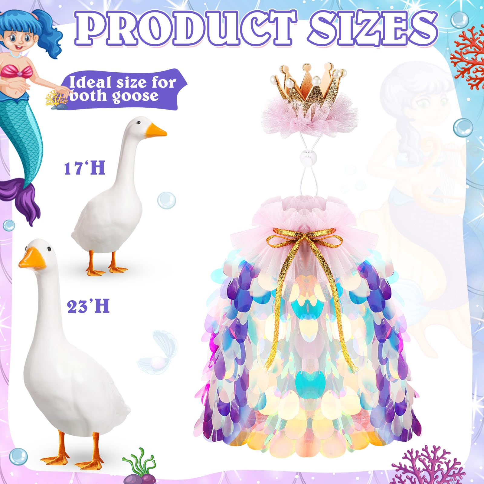 Jeere Princess Crown Blue completes royal porch goose look for yard decor.