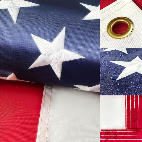 Jegatoo US flag 3x5 embroidered stars for outdoor display with durable craftsmanship.