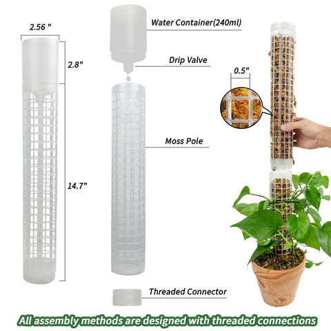 Jegu moss pole stackable sections extend height securely for vertical growth