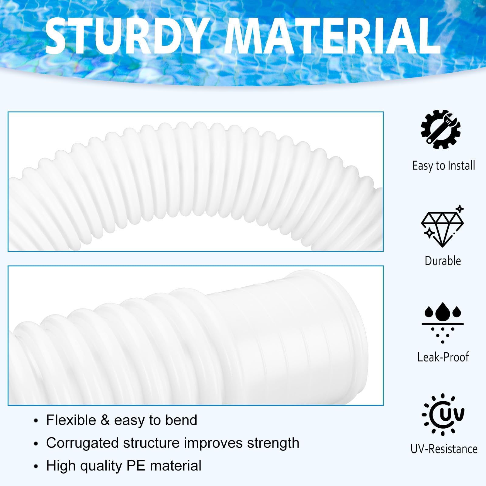 JEKIVEY pool hose easy slip on design saves time during setup