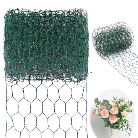 JELIEE chicken wire for floral arrangements in green, 4x118 inches, ideal for craft displays