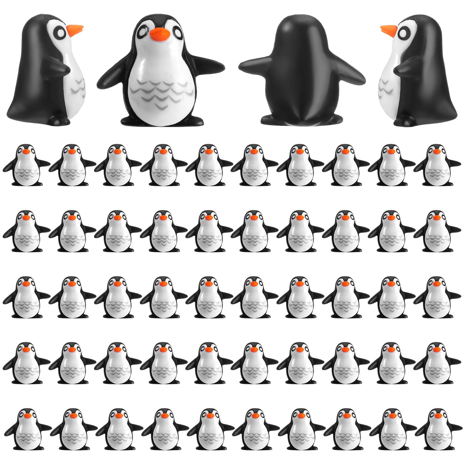JellyArch mini penguin figurines collection 01 adds whimsy to micro gardens and cake toppers.