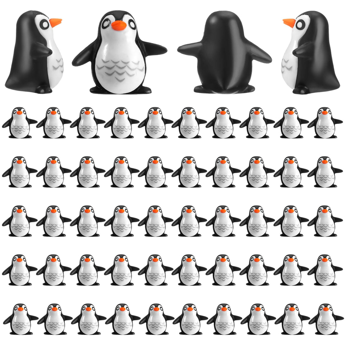 JellyArch mini penguin figurines collection 01 adds whimsy to micro gardens and cake toppers.