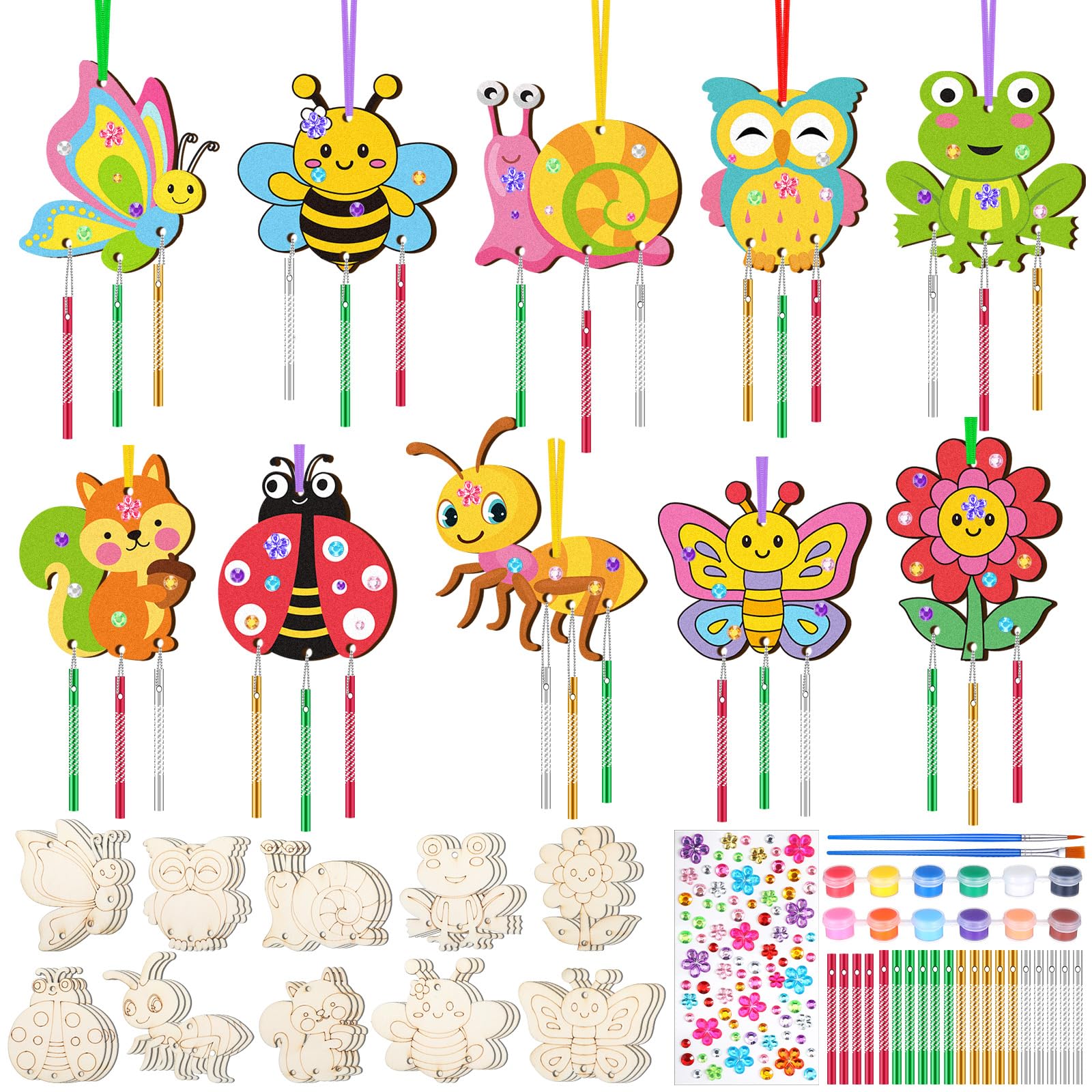 JellyArch spring wind chime ornament butterflies for window decor and group crafts