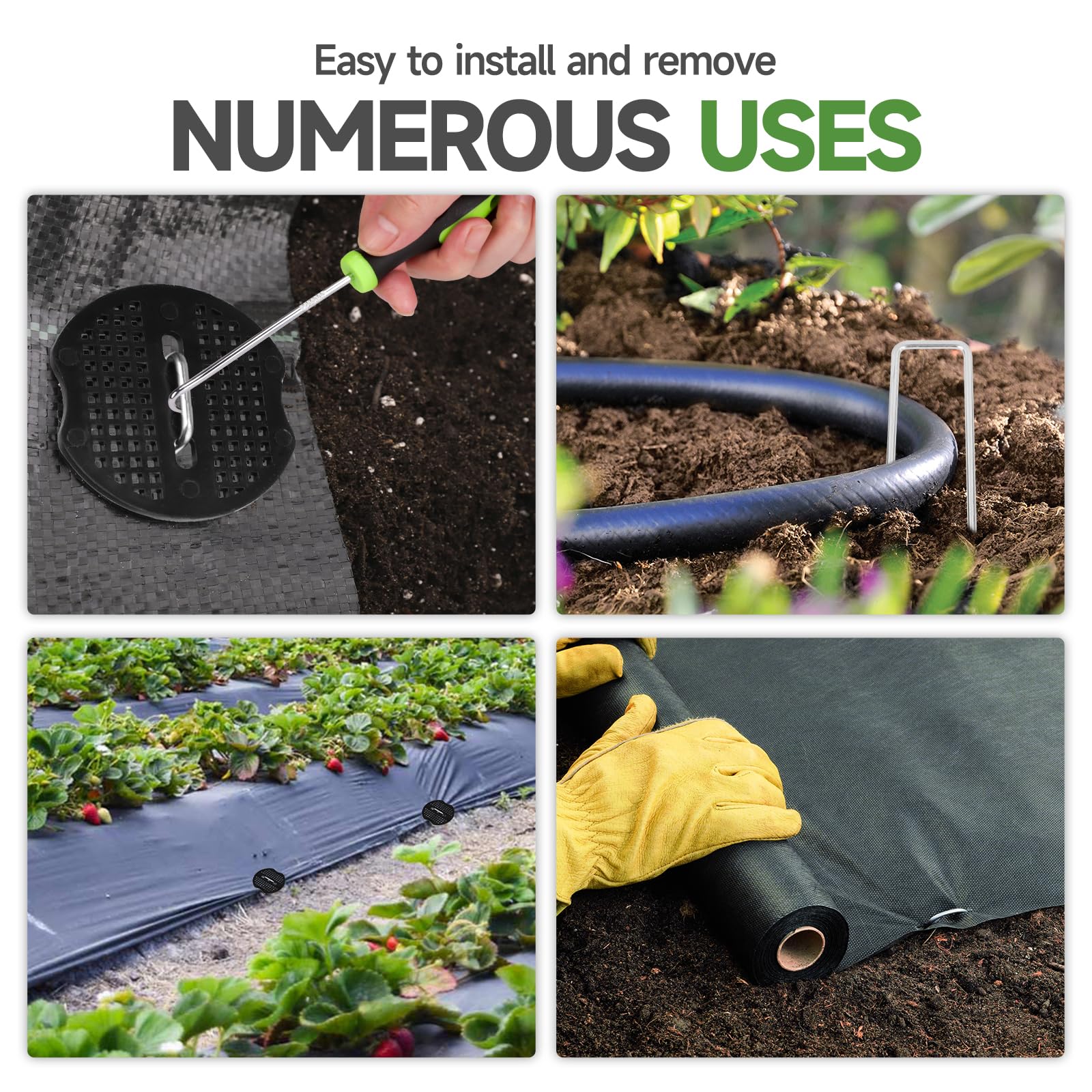 JELNER multi-use stakes secure grass, fabric, tents, and borders reliably.