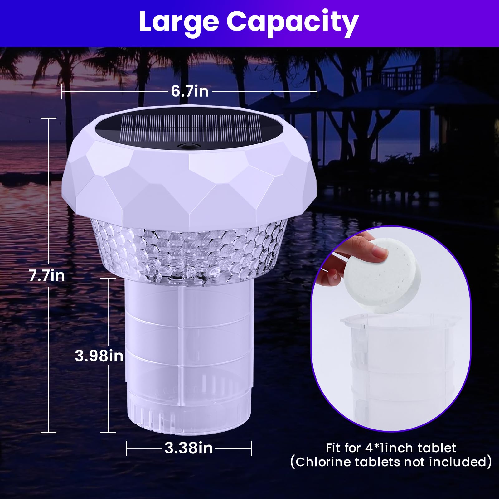 Adjust brightness and speed on the JEMULICE floater to fit your setting.