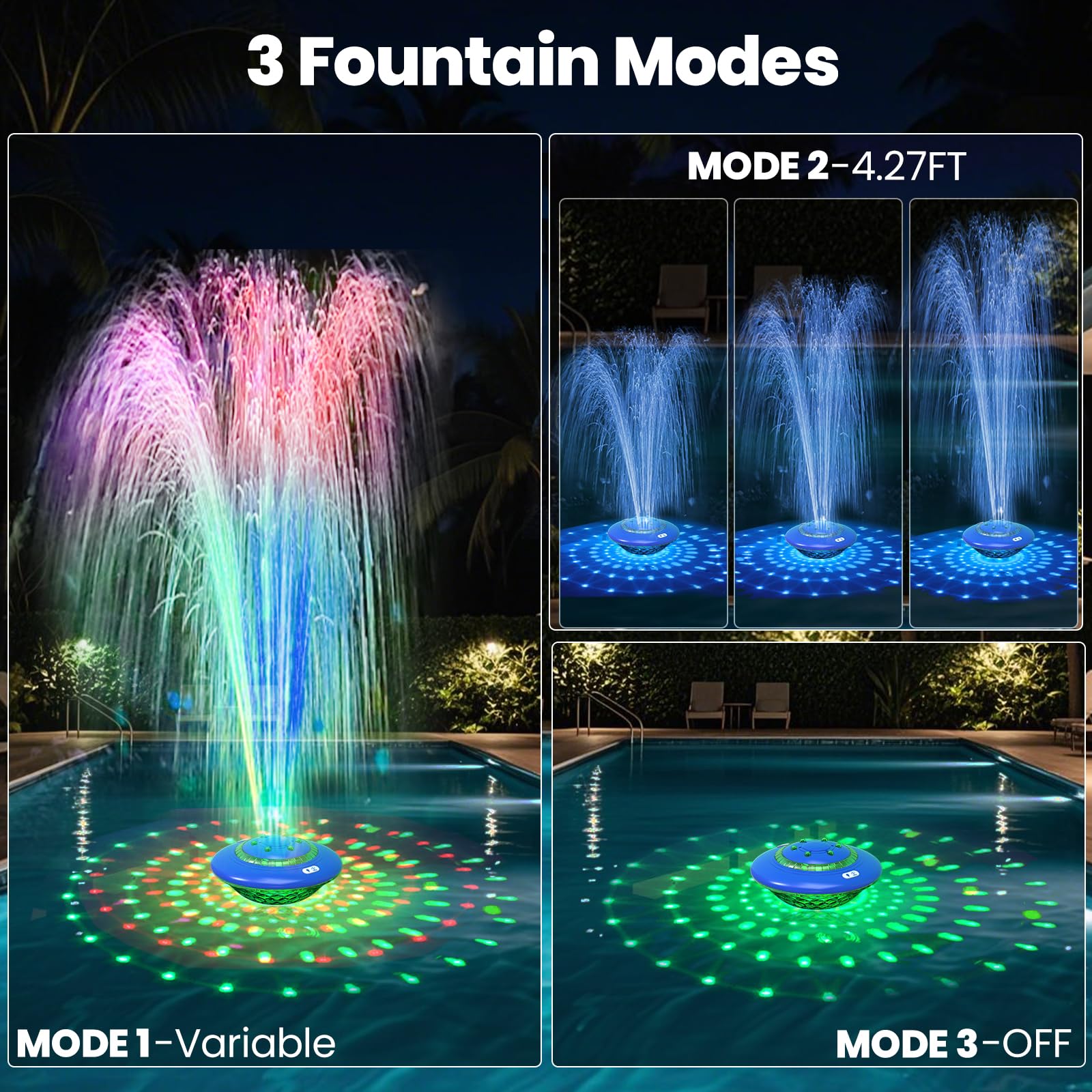JEMULICE three fountain modes deliver gentle to dramatic jets for relaxing moments.