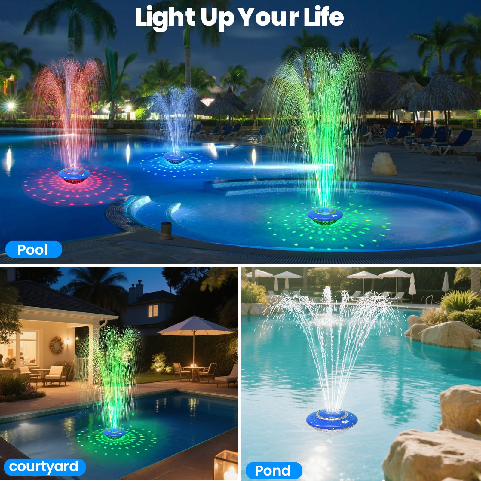 JEMULICE whisper-quiet motor preserves pool ambience while guests chat nearby.