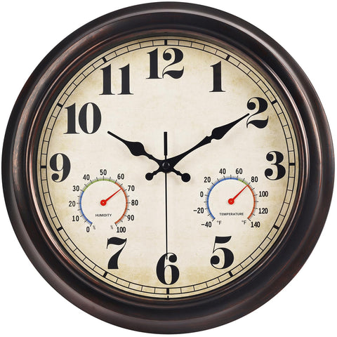 JENLYSTIME clock front view with 13-inch dial and bold numerals for easy readability.