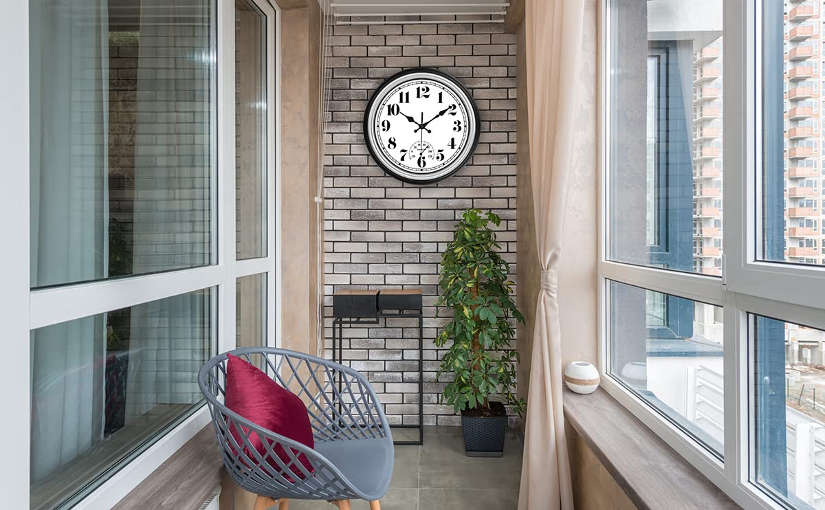 JENLYSTIME decorative silver clock adds modern flair to patios and kitchens