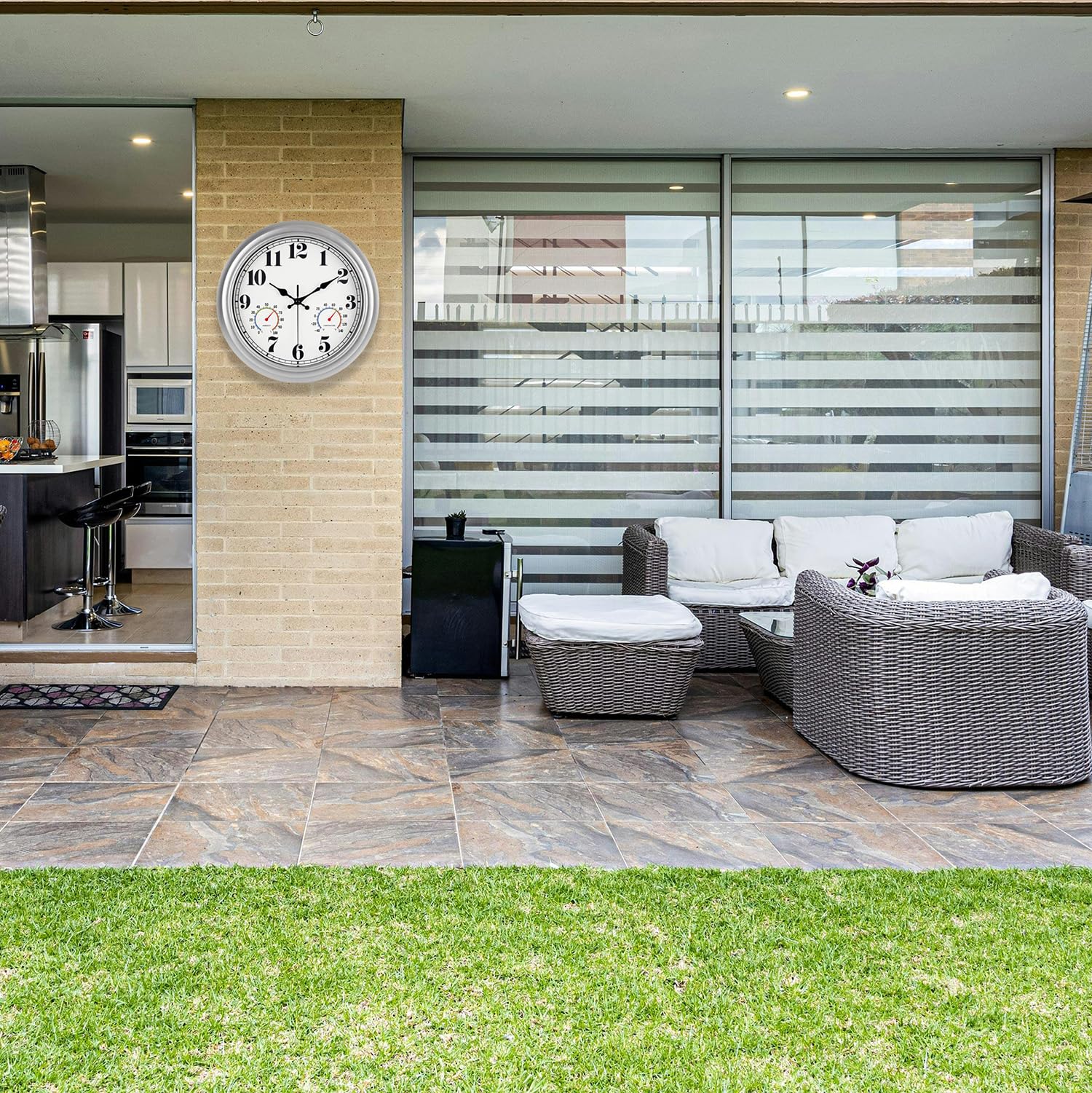 JENLYSTIME clock with large numerals for quick time checks from a distance.