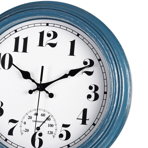 JENLYSTIME outdoor clock with thermometer for quick weather checks on patios