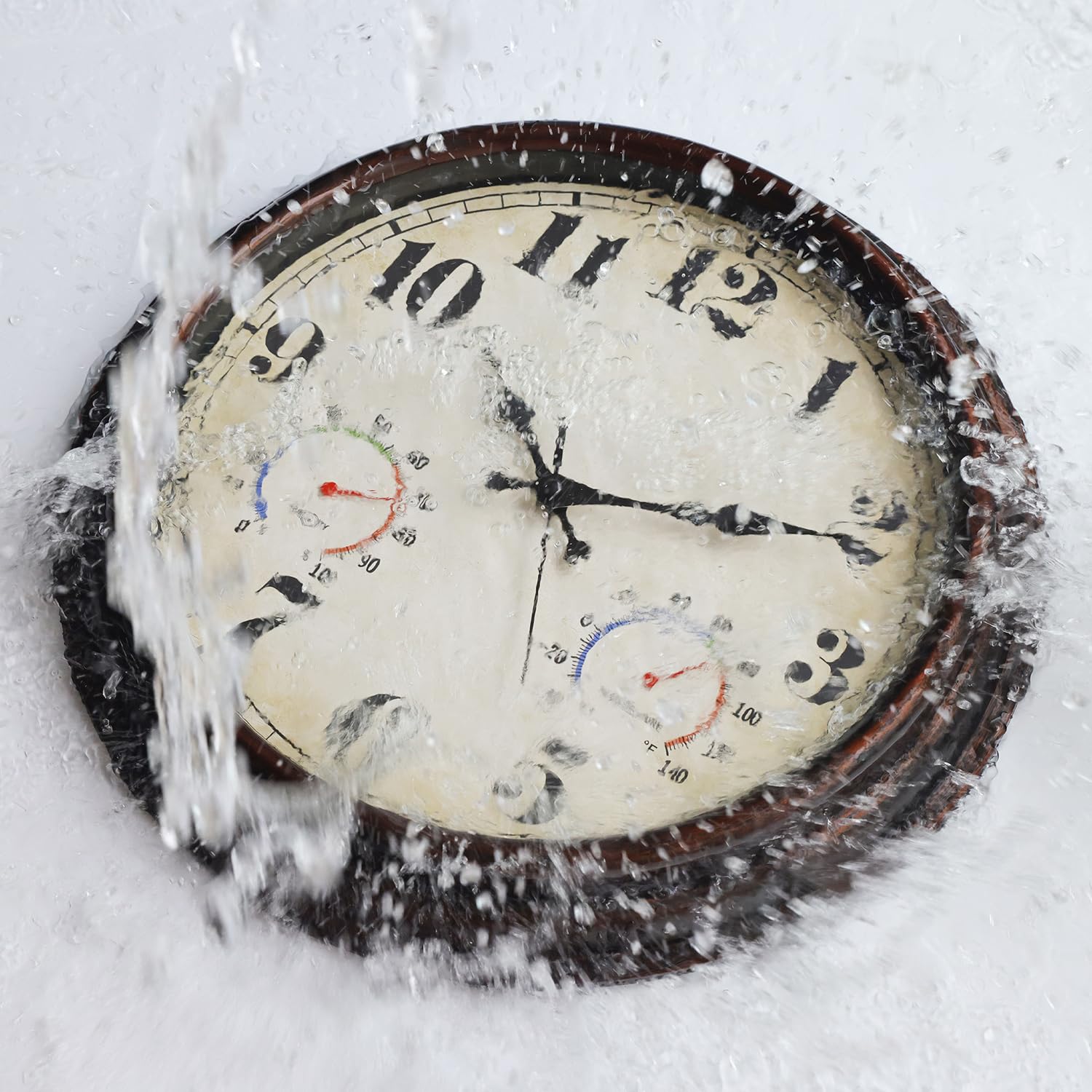 JENLYSTIME clock shows thermometer and hygrometer readings for real-time indoor humidity and temperature.