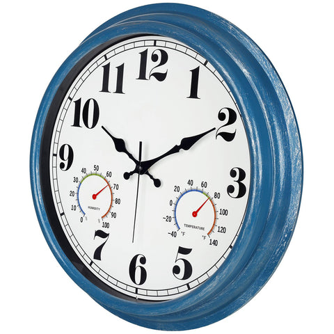 JENLYSTIME waterproof wall clock back case close-up for indoor/outdoor durability