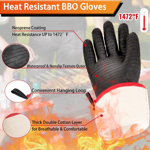 Jenpos 14-inch gloves provide extended forearm protection during grilling and baking