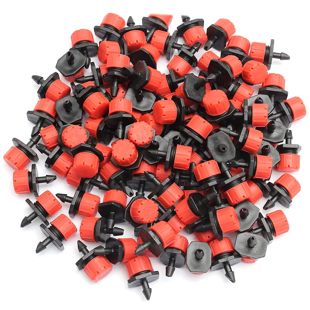 Jepeux adjustable emitter with eight outlets for precise garden irrigation control.