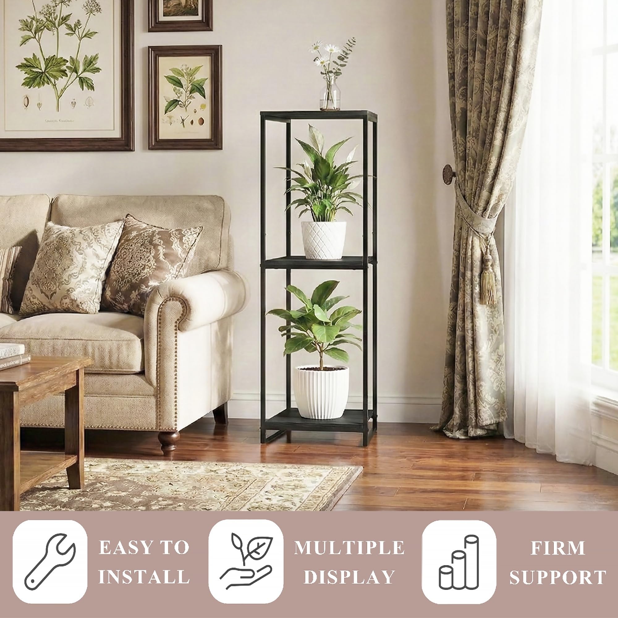 JEPRECO corner flower holder fits living rooms for vertical display