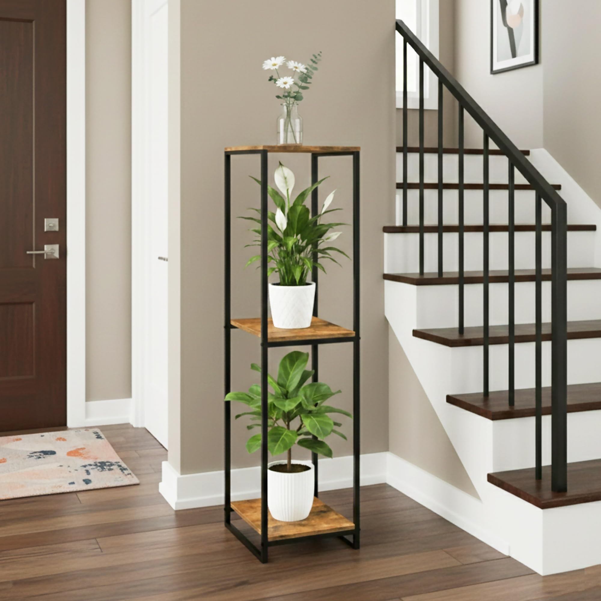 JEPRECO sturdy metal frame keeps heavy planters secure