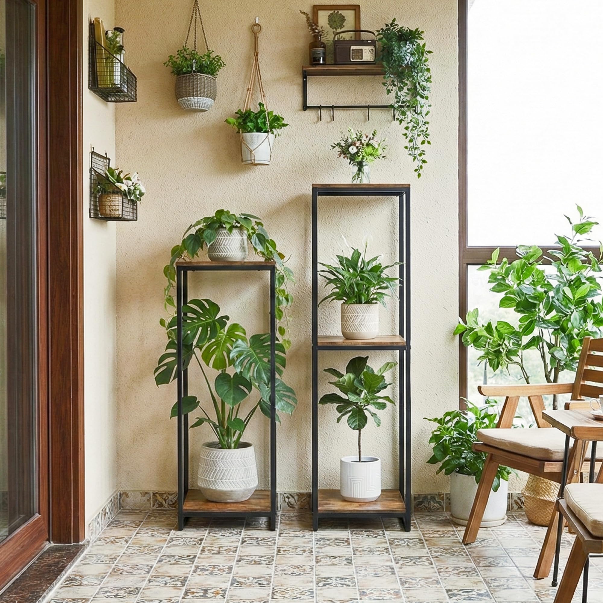 JEPRECO top and bottom MDF shelves provide stable plant bases