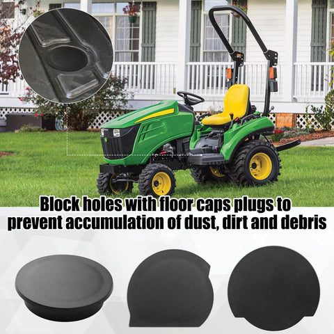 Jerbor floor caps seal tractor floor holes for a cleaner work area.