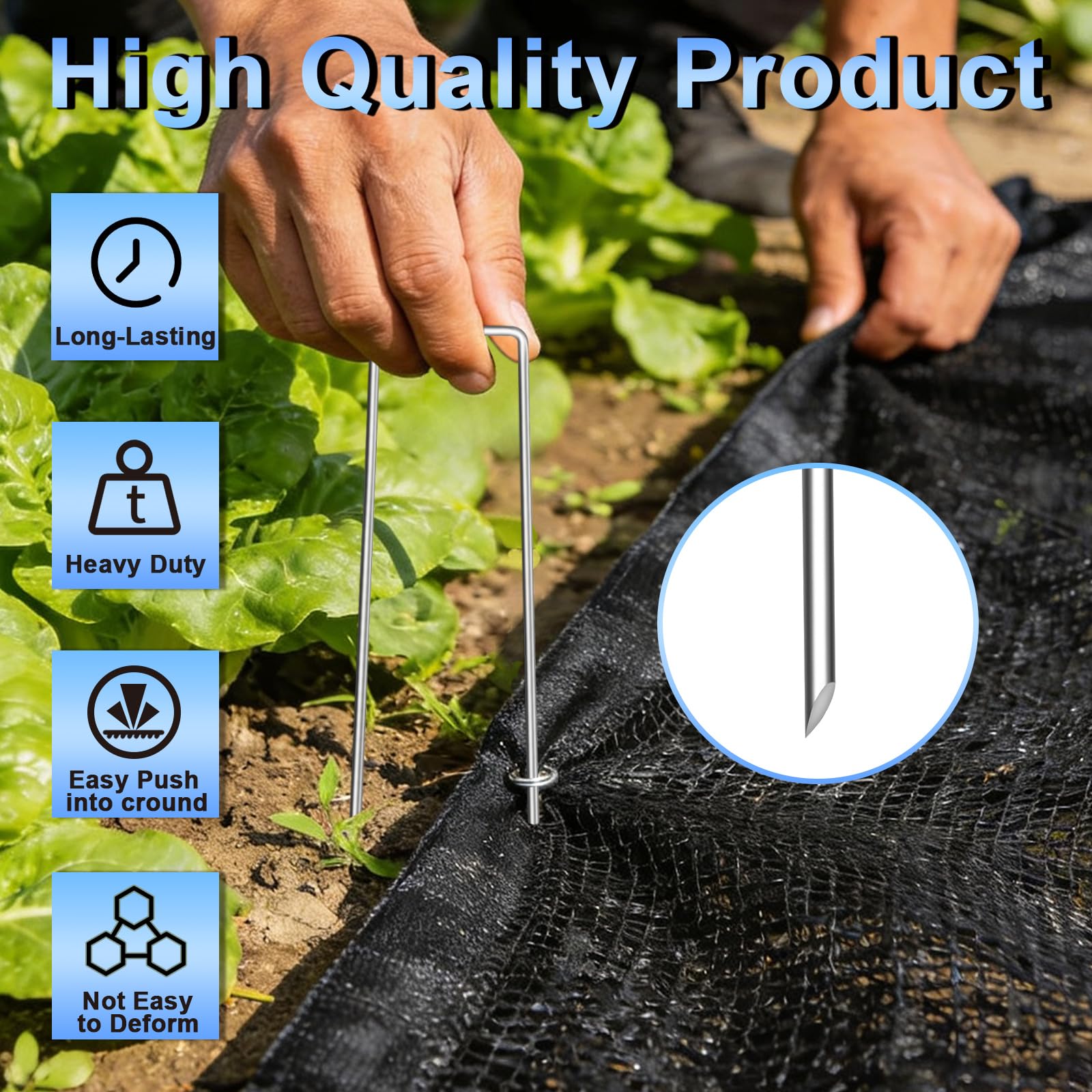 JERIA 11-gauge landscape staples anchor fabric and ground cover effectively.