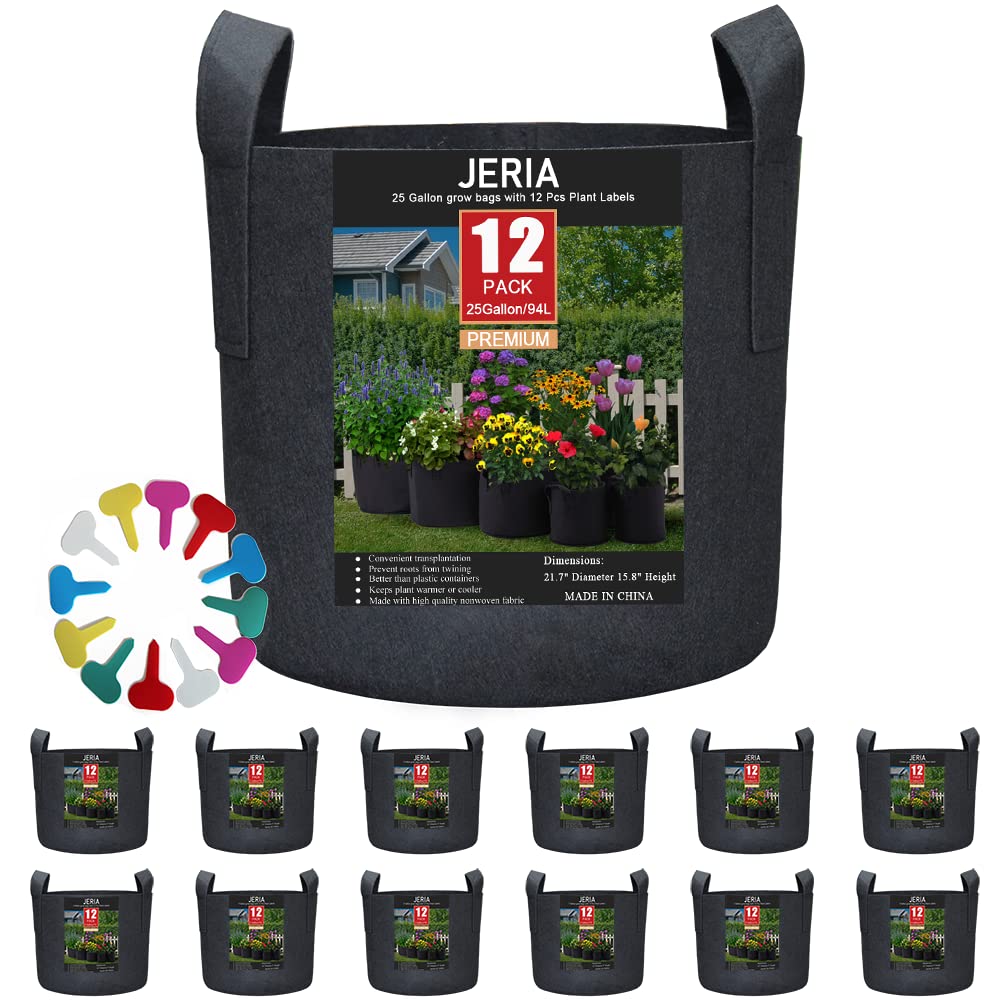 JERIA 12-pack grow bags packaged for storage and setup