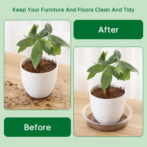 JERIA clear plant saucer stackable design allows easy storage when not in use