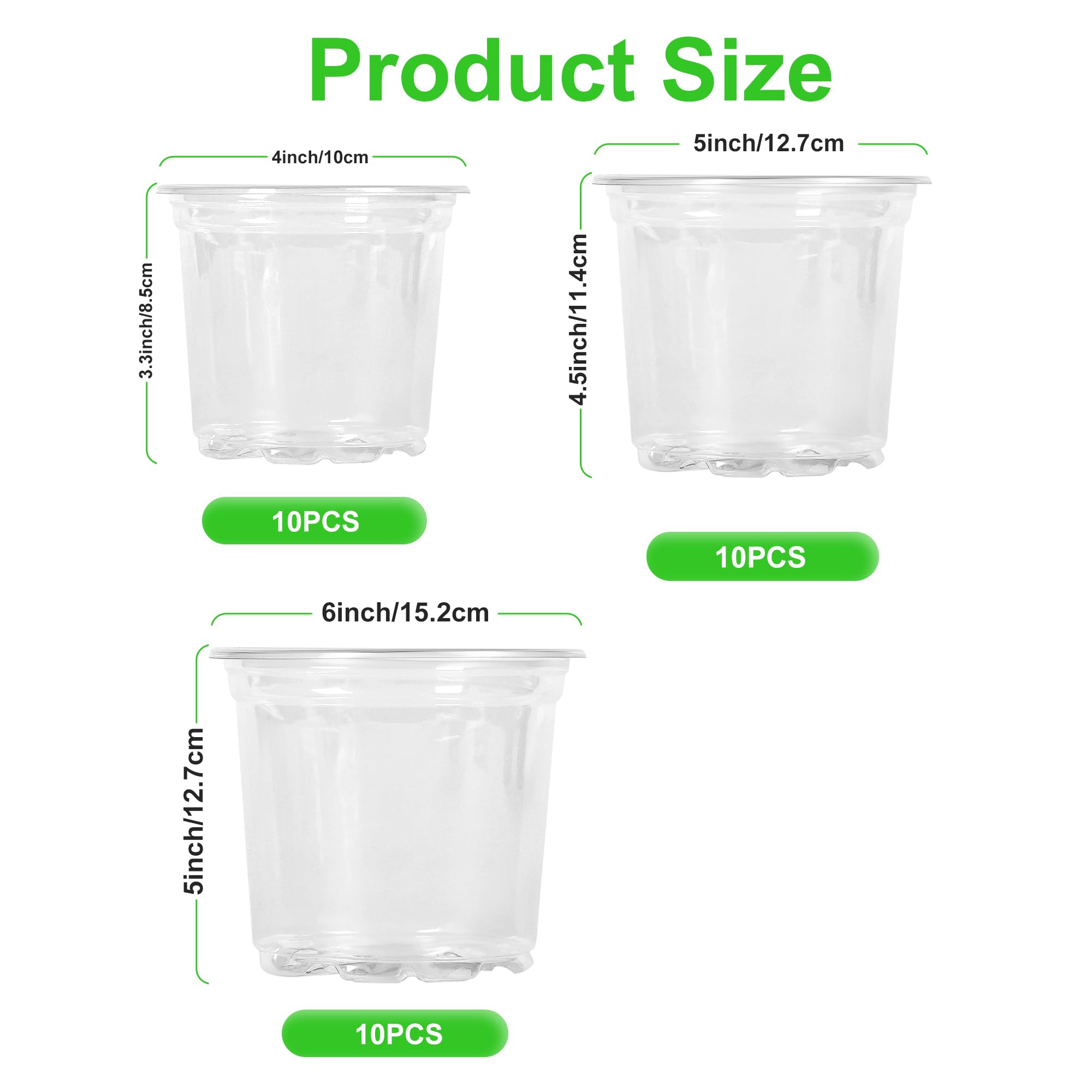 JERIA clear pots 5in pack shot highlighting versatile homes for small plants