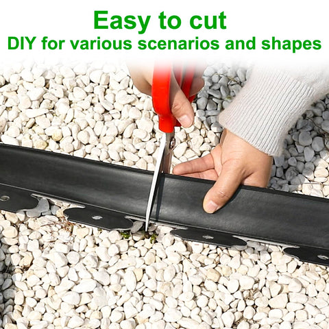 Flexible JERIA plastic edging border adapts to curves and shapes.
