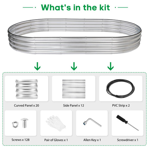 Jeria galvanized metal planter kit highlighting durability for all-season outdoor use.