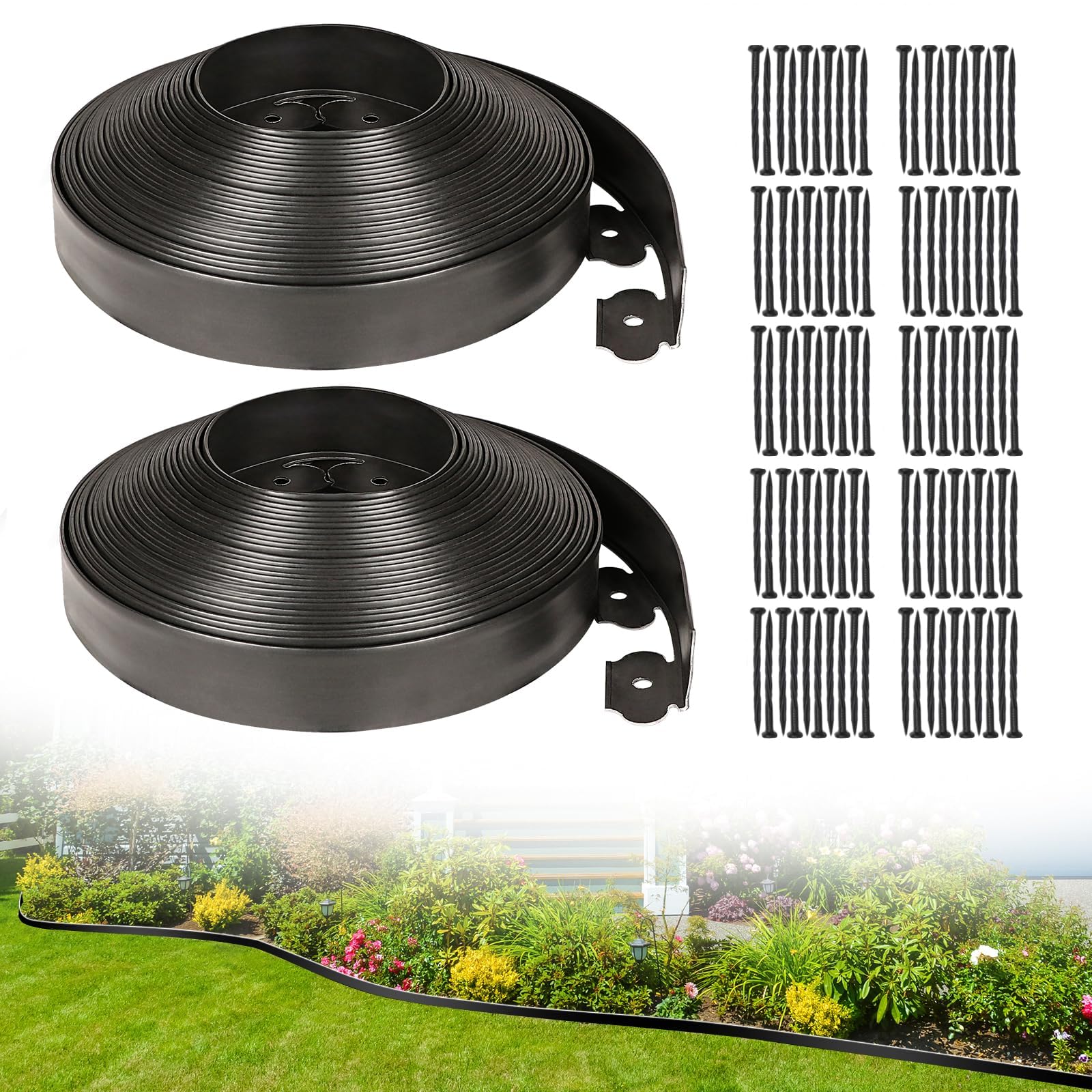 JERIA garden edging roll (100ft) creates neat lawn borders.