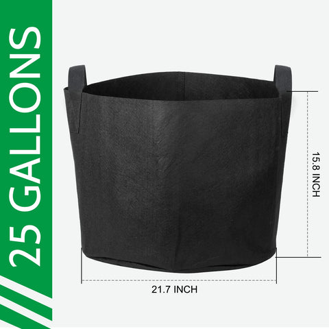 JERIA heavy-duty fabric pots with reinforced handles for portability