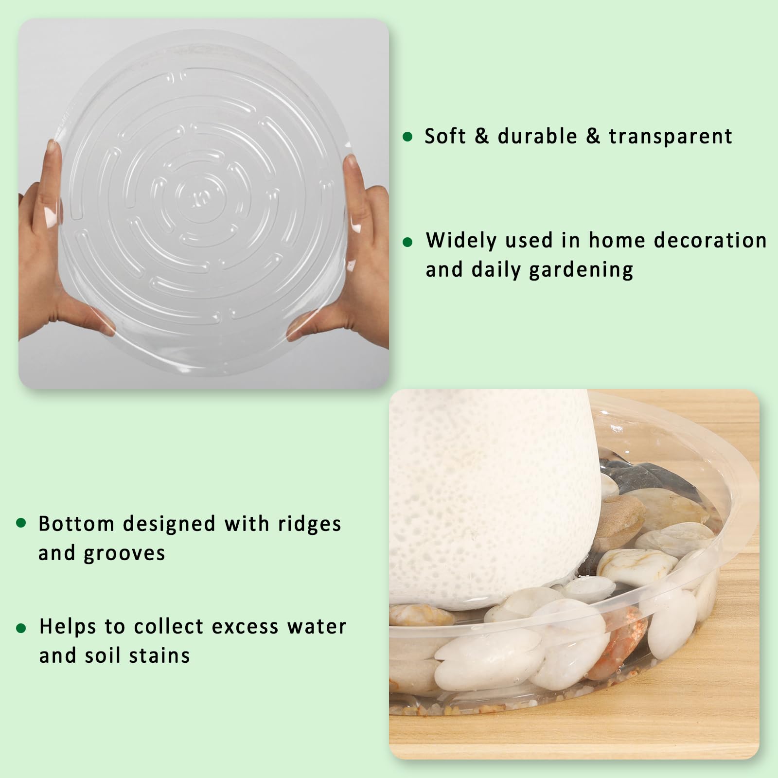 Indoor-outdoor JERIA saucer tray pairing with various pots and decor