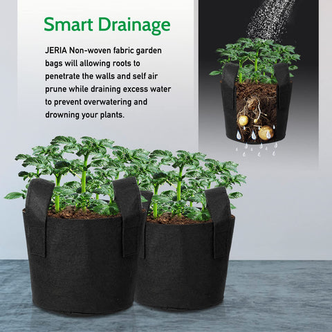 JERIA grow bags suit tomatoes, herbs, strawberries, and more.