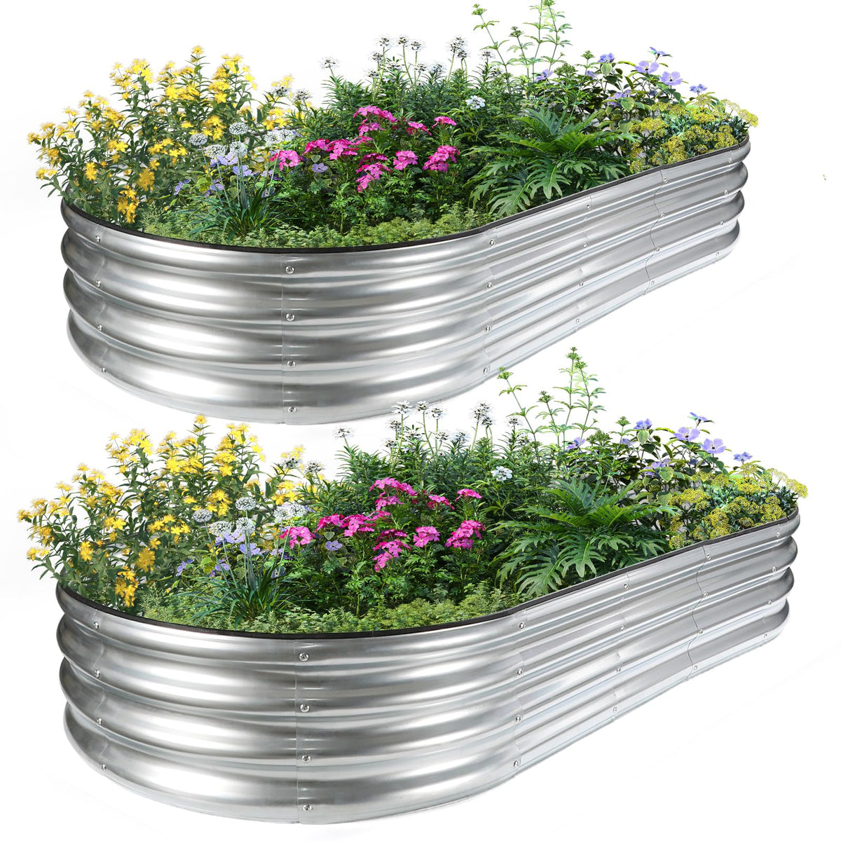 JERIA oval raised garden bed 6×3×1ft offering generous planting space for vegetables