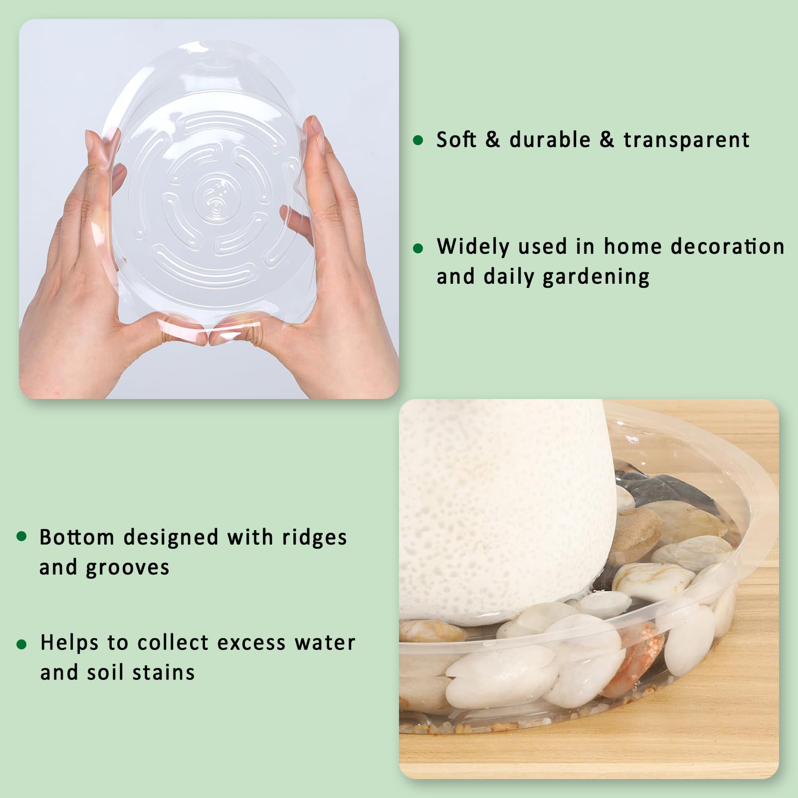 JERIA raised-edge water catcher prevents spills and table staining