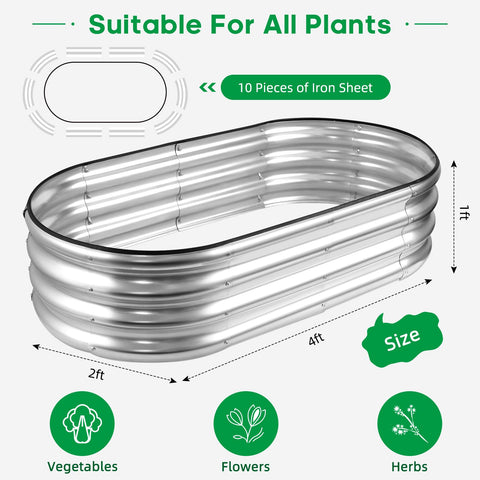 JERIA raised garden bed 4x2x1ft offers ample space for vegetables.