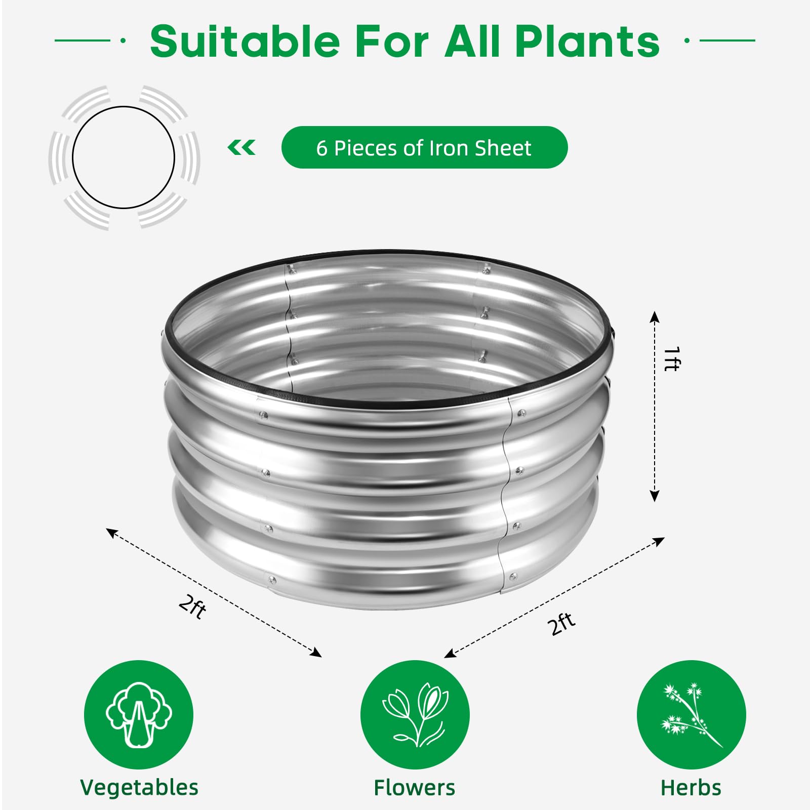 JERIA galvanized raised bed open base design promotes drainage