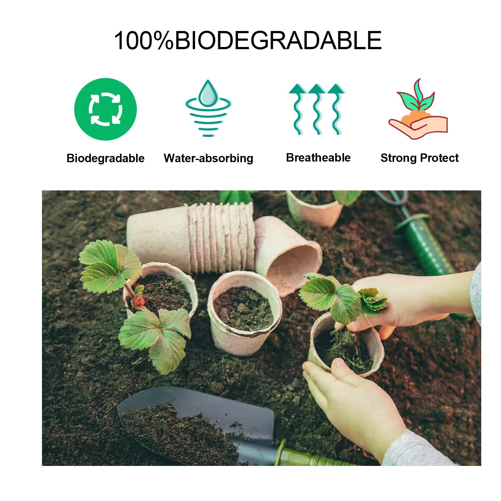 JERIA seed starter pots with drainage holes prevent waterlogging and root rot.