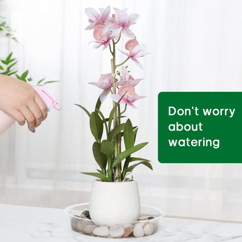 Stackable JERIA plant saucers neatly stored without taking space