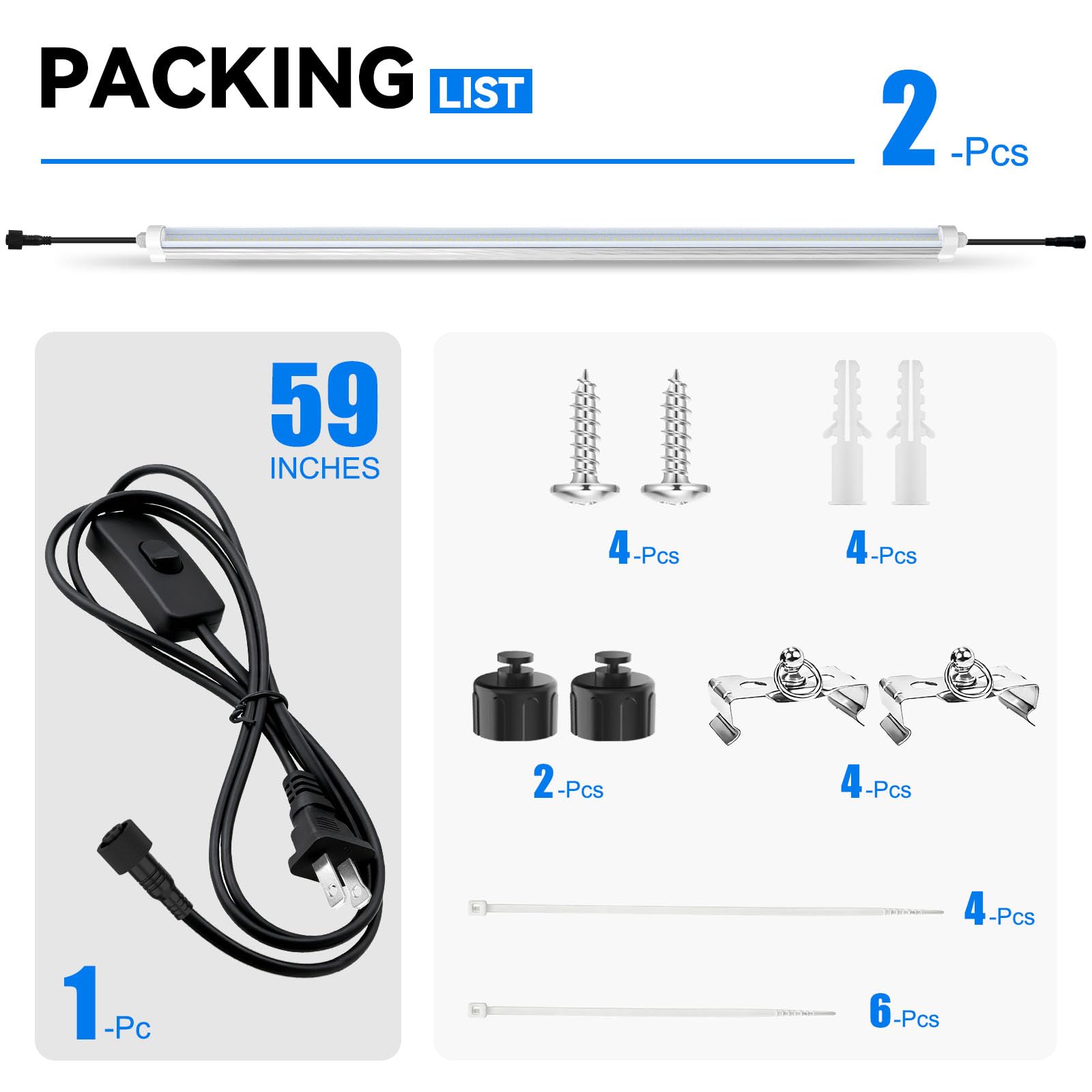 JESLED included zip ties and anchors simplify installation.