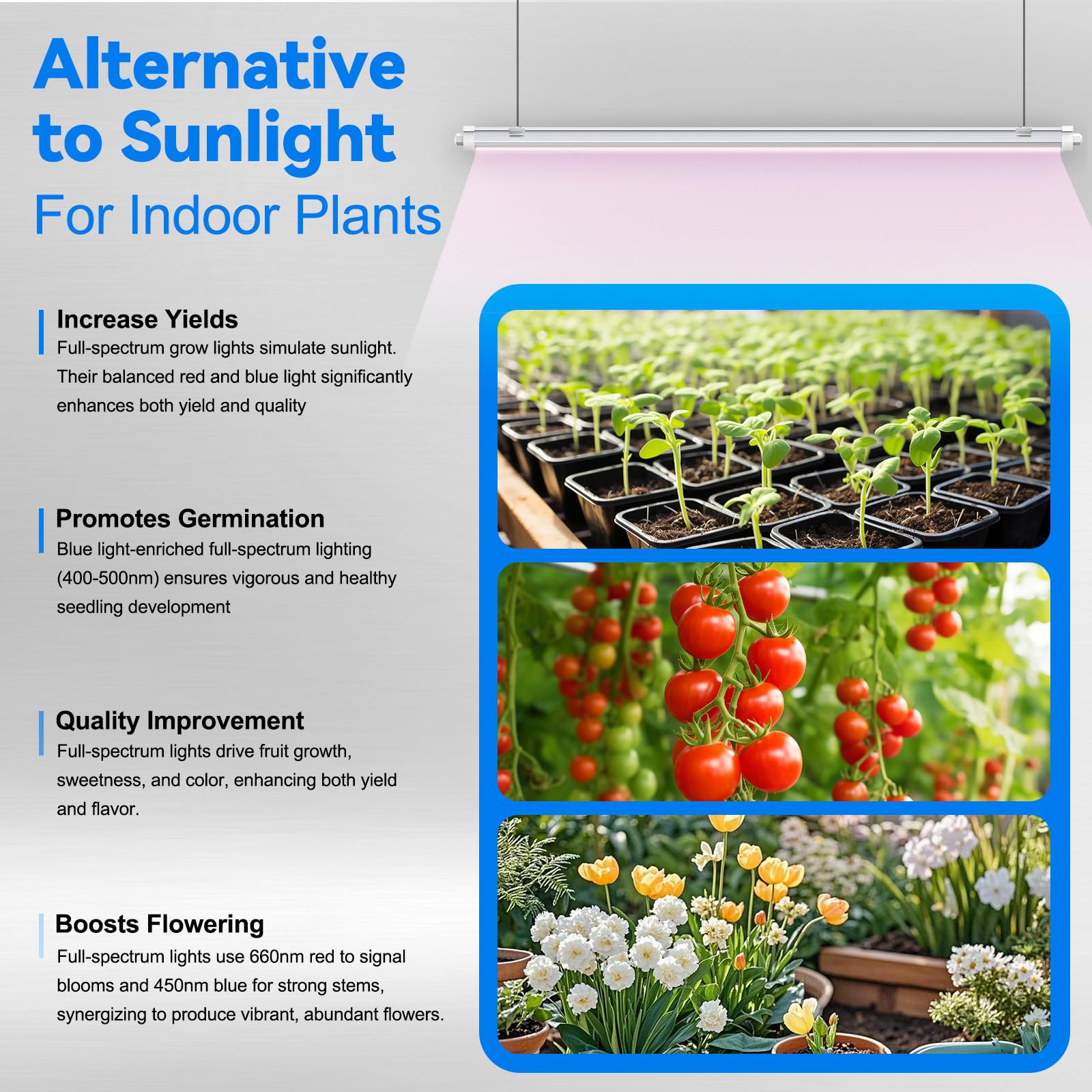 JESLED integrated reflector boosts PPFD for brighter plant growth.