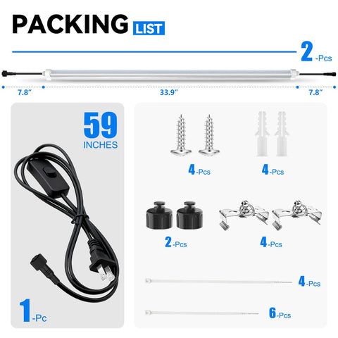 JESLED mounting options for hanging or surface installation.