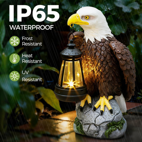 Jesokiibo Bald eagle statue with intricate feathers adds patriotic detail.