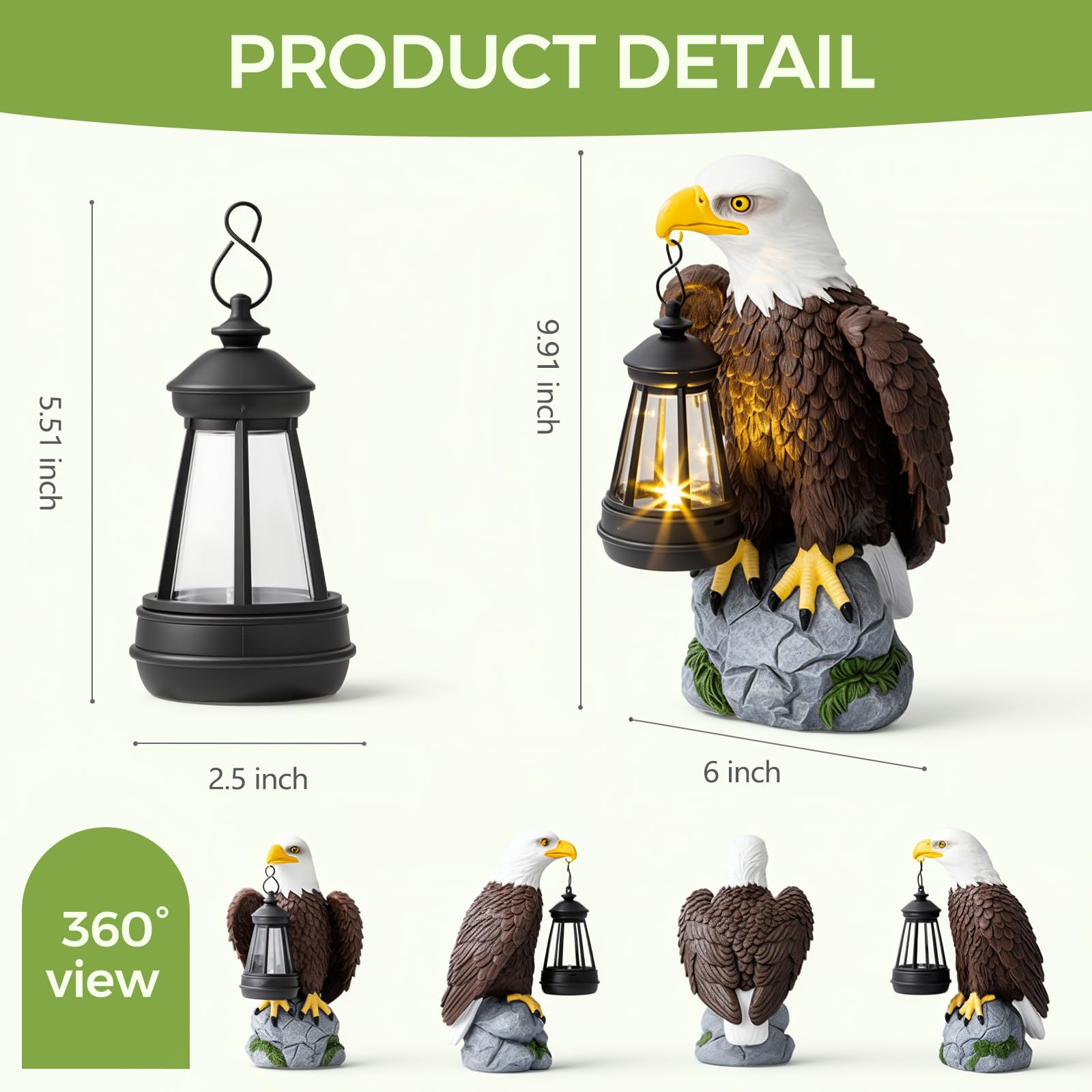 Jesokiibo lawn eagle figurine guides path lighting with subtle glow.