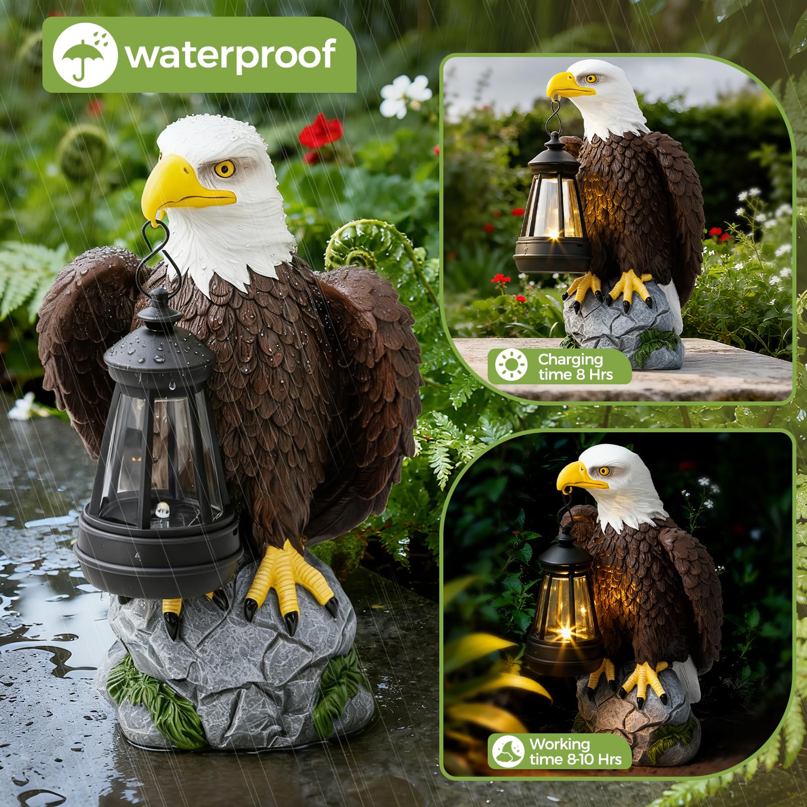 Jesokiibo outdoor eagle sculpture withstands weather for year-round display.