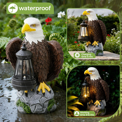 Jesokiibo outdoor eagle sculpture withstands weather for year-round display.