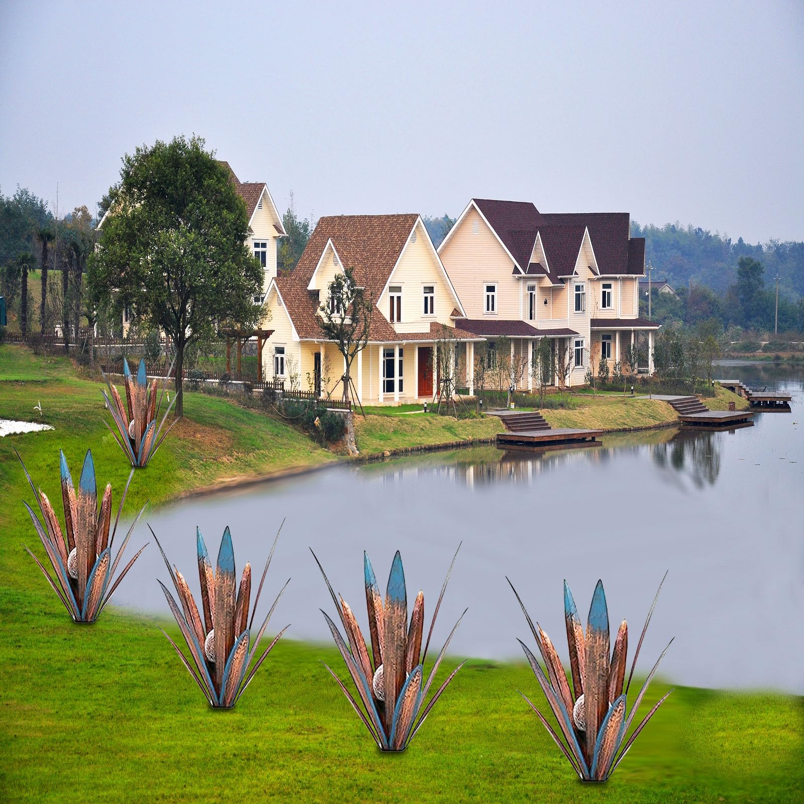 Jesokiibo tequila sculpture color-changing LEDs brighten outdoor spaces after sunset.
