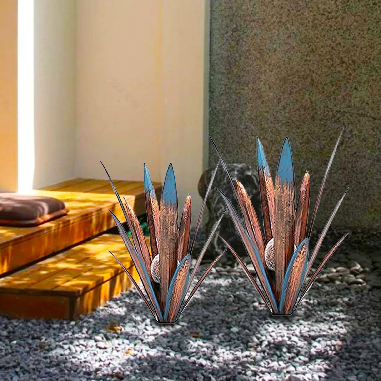 Jesokiibo tequila sculpture durable iron frame resists rain and freeze.