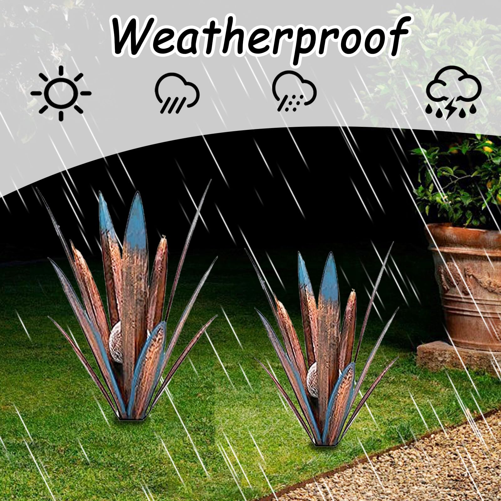 Jesokiibo tequila sculpture grounded agave plant elevates garden decor with a natural ground look.